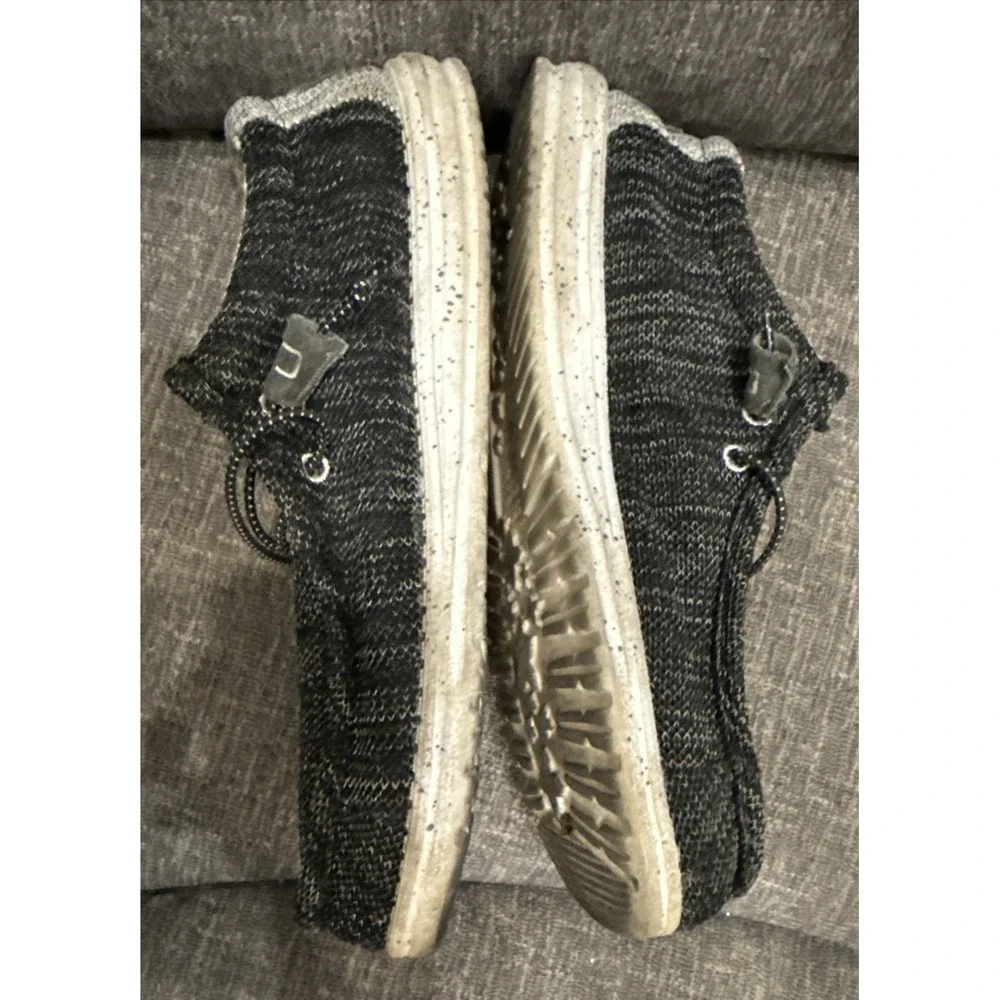 Hey Dude Mens Wally Stretch Meteorite Shoes Size 8 Black & Grey  110383264